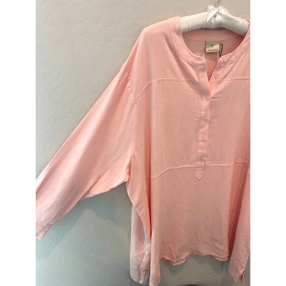 PEPPERCORN | Linen Blend Rose Blossom Pink Djanet Dixie Tunic Top NWT | Size 52 - Picture 4 of 9
